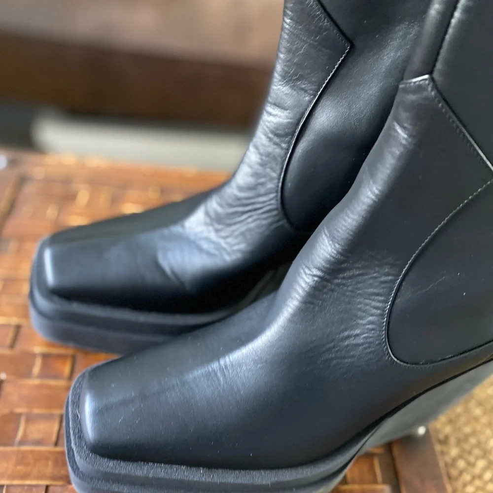 Gua Borghini Leather Platform Knee-High Boots - Picture 12 of 12